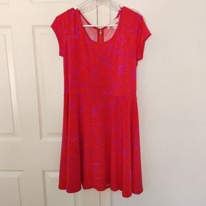MICHAEL Michael Kors Red & Purple Floral Pastel Sleveless Mini Dress. Medium
